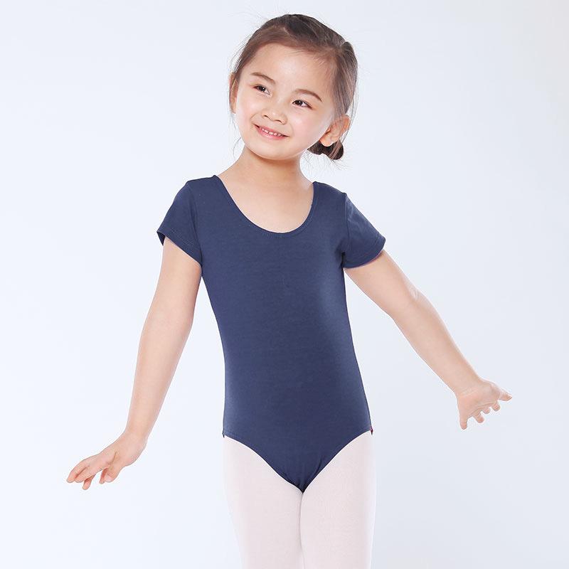 Red Children's Ballet Bodysuit - Short-Sleeve Cotton Leotard for Girls, Practice and Dancewear Style 5007