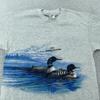 Vintage 90s Lake Winnipesaukee T-Shirt Large Gray New Hampshire Loon Duck Nature