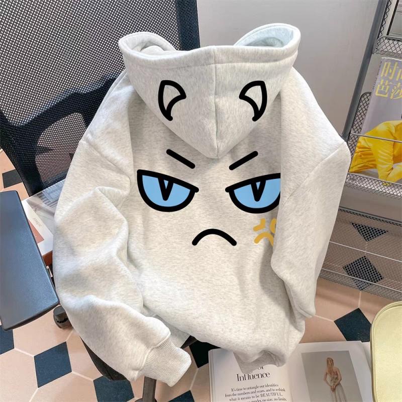 Unisex Oversized Hooded Sweatshirt Casual Streetwear Pullover Men Women Soft Milk Silk Fabric