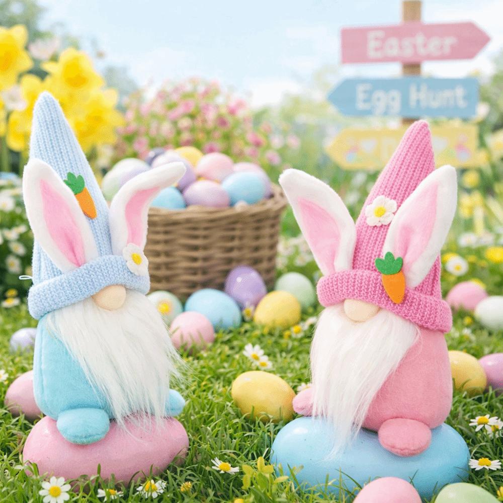 Plush Material Faceless Gnome Rabbit Doll Bunny Shape Bunny Dwarf Plush Doll Easter Celebration