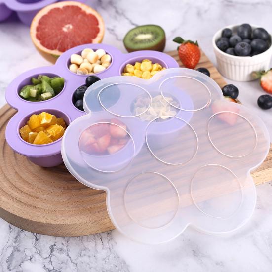 Силиконовая форма для льда с 7 отверстиями и герметичной крышкой, легкосъемный пищевой лоток для льда для домашнего мороженого, десертов и холодных напитков