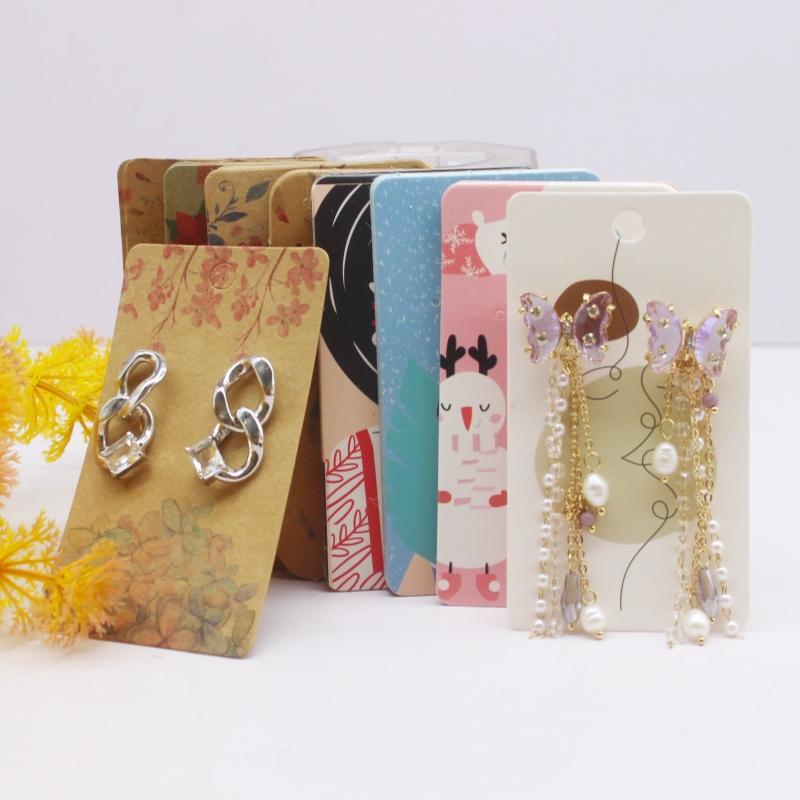 50pcs 5x9cm Earrings Cards Paperboard Jewelry Newest Arrived Popular Display Cardboard Hot Sale Fashion Design Delicate Cards
