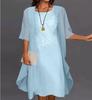 Women's Lace Layered Midi Dress with Flared Sleeves In Multiple Colors