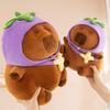 Eggplant Hat Capybara Plush Toy Stuffed Doll Cartoon Home Decoration Kids Gift