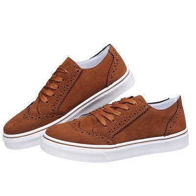 Женские повседневные туфли с низким верхом из вулканизированной ткани и круглым носком, плоские туфли на шнуровке, прогулочные туфли для женщин, универсальные, удобные, новинка 2024 года