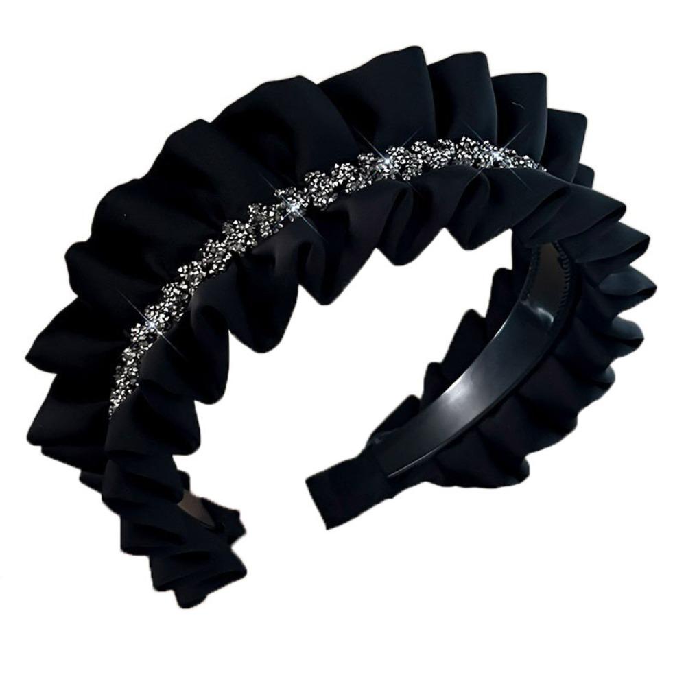 Cloth Women Hair Hoop Wide Wrinkle Headband Fashion Black Hairband Women