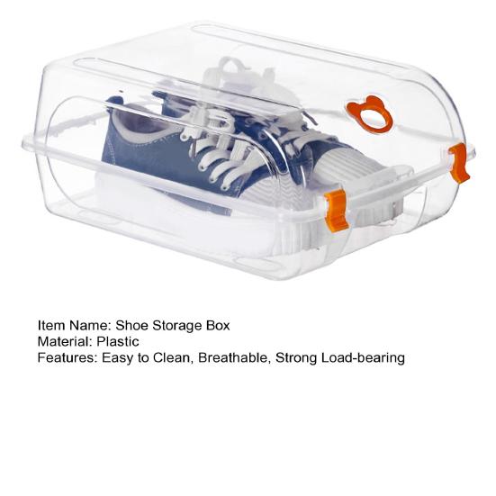 Shoe Storage Box Protect Ventilation Holes Design Transparent Space-saving Plastic Organizer Box for Home