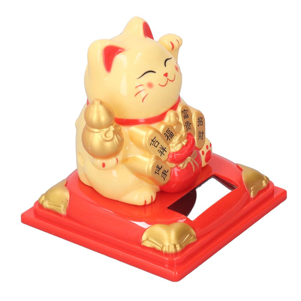 Счастливый машущий кот на солнечной энергии, украшения для кошек, декоративные, приветствующие богатство, кот для рабочего стола в офисе