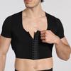 Men's High Elastic Breathable Body Shaping Vest With Front Button Chest Short Sleeve Shaping Tight Vest