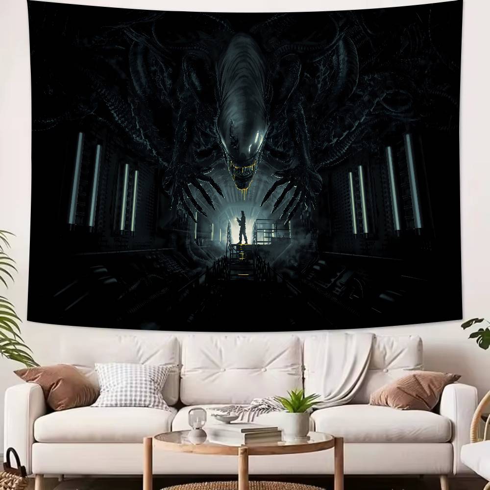 Science fiction horror Movie Alien Tapestry Decoration Bedroom Dormitory Background Cloth Holiday Home Living Room Club Tapestry