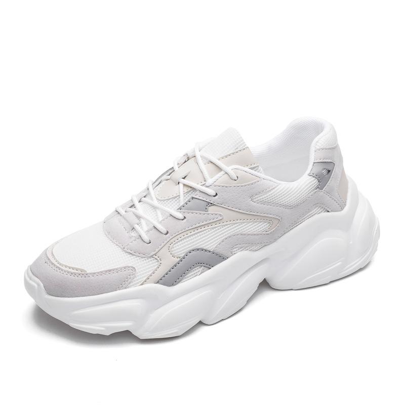 2024 Spring Dad's Shoes Thick Sole Net Popular Popular Fashion Hong Kong Style Elevated Sports and Casual Shoes Men's Shoes