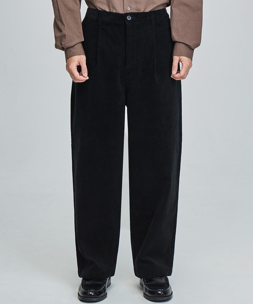 PRAIRIE Corduroy Wide Slacks (Black)