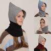 1Pc Scarf Baraklafa Hat Wool Winter Knitted Warm Polyester Ear Protection Splicing Cap