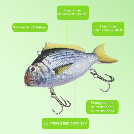 Жесткая приманка Swimbait с тройным крючком, реалистичная, яркая, цветная, естественная поза для плавания, портативная рыболовная приманка, поддельная приманка