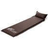 FIELDOOR Car Sleeping Mat with Pillow 5cm Thick [S SizeBrown] Automatic Inflating Mattress Connectable High Density Urethane Foam Large Valve Air Mat