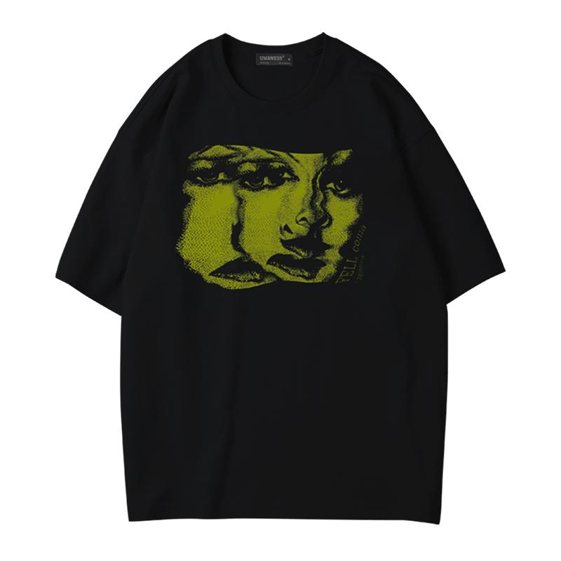 Модный бренд Advanced Artistic Abstract Printed с коротким рукавом для мужчин и женщин, повседневная свободная футболка с круглым вырезом, летняя