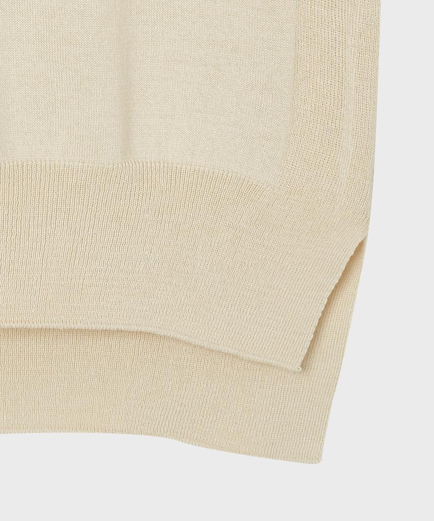 NOIRER Silk Slit Crewneck Knit (Ivory)