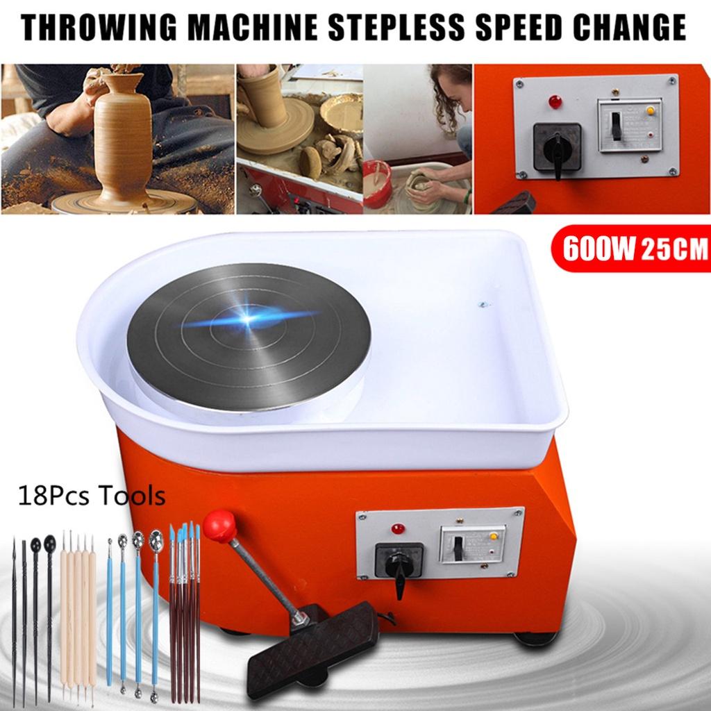 600W 220V 25cm Electric Pottery Wheel Machine Ceramic Shaping Tool with Foot Pedal Control Pottery Art Craft Ceramic Clay Mould