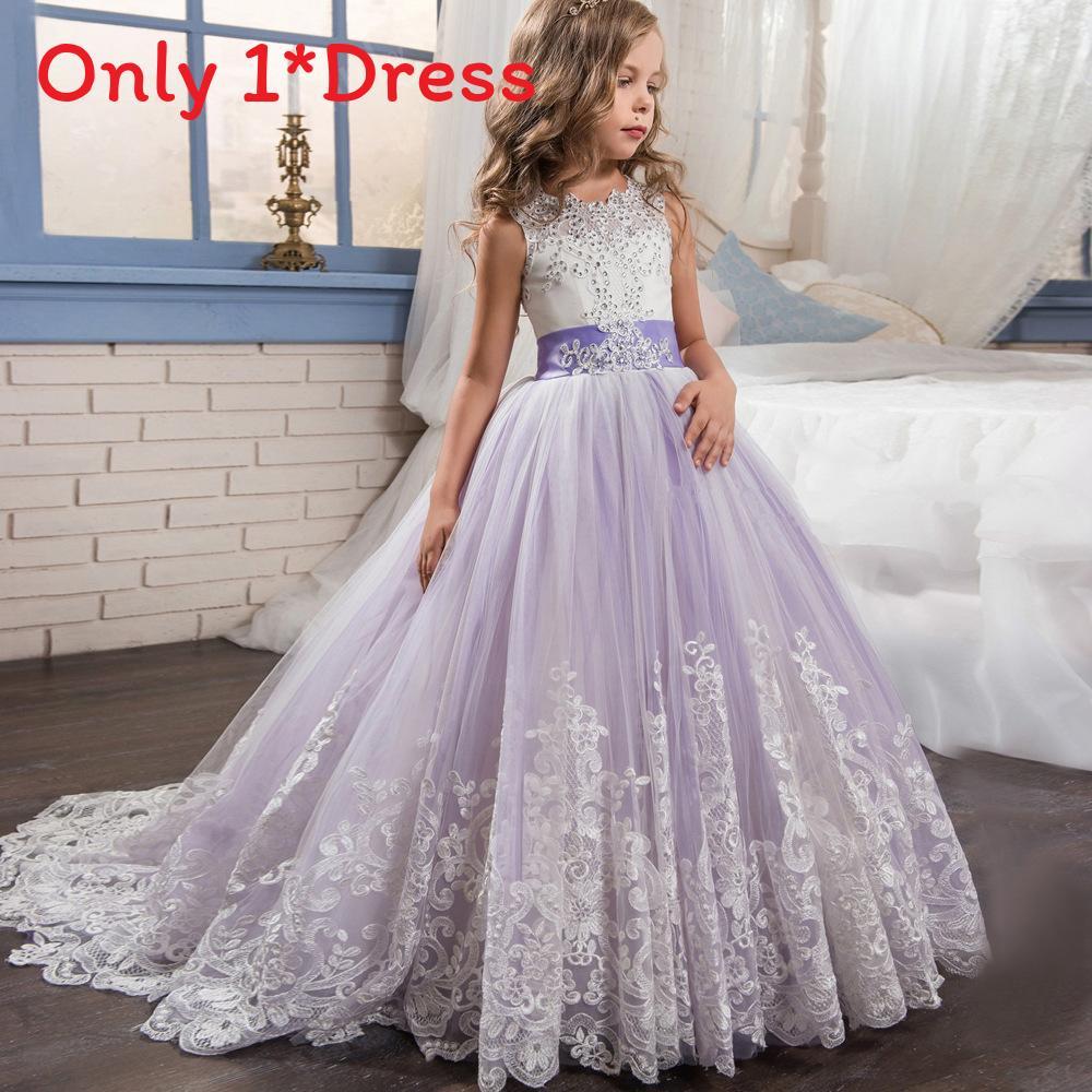 Childrens Princess Dress With Lace Patchwork For Girls