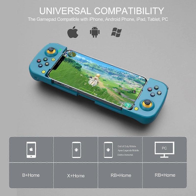 D3 Telescopic Game Controller Joystick Bluetooth-Compatible5.0 for PUBG (Blue)