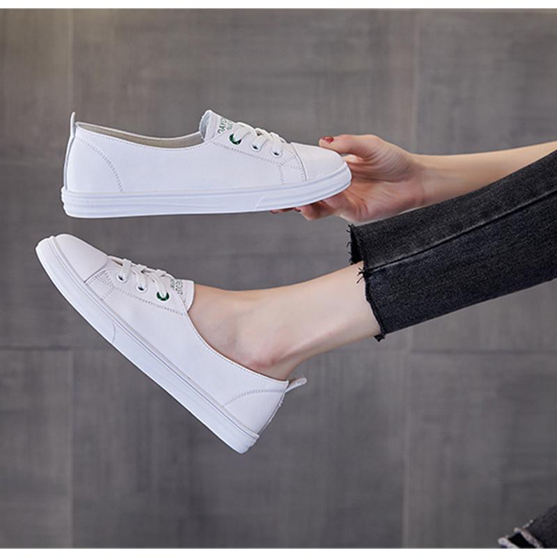 100% Натуральная Кожа Женские Белые Туфли Плоские Повседневные Мягкая Коровья Кожа Модные Женские Брендовые Слипоны Удобные