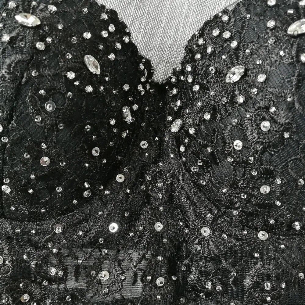 Укороченные топы yushutiff, кружевной женский корсет со стразами, летний бюстгальтер пуш-ап, укороченный бюстгальтер без косточек, женский бюстье, Femme Mujer, одежда