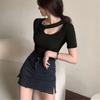 New ArrivalS Open Run Women S kiTSch Mood Slim FiT SpliT ShorT Sleeve T ShirT