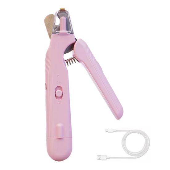 Pet Nail Trimmer with LED Light Rechargeable 2-in-1 Nail Clipper And Grinder Pet Clipper with Splash Guard for Dogs Cats Rabbits