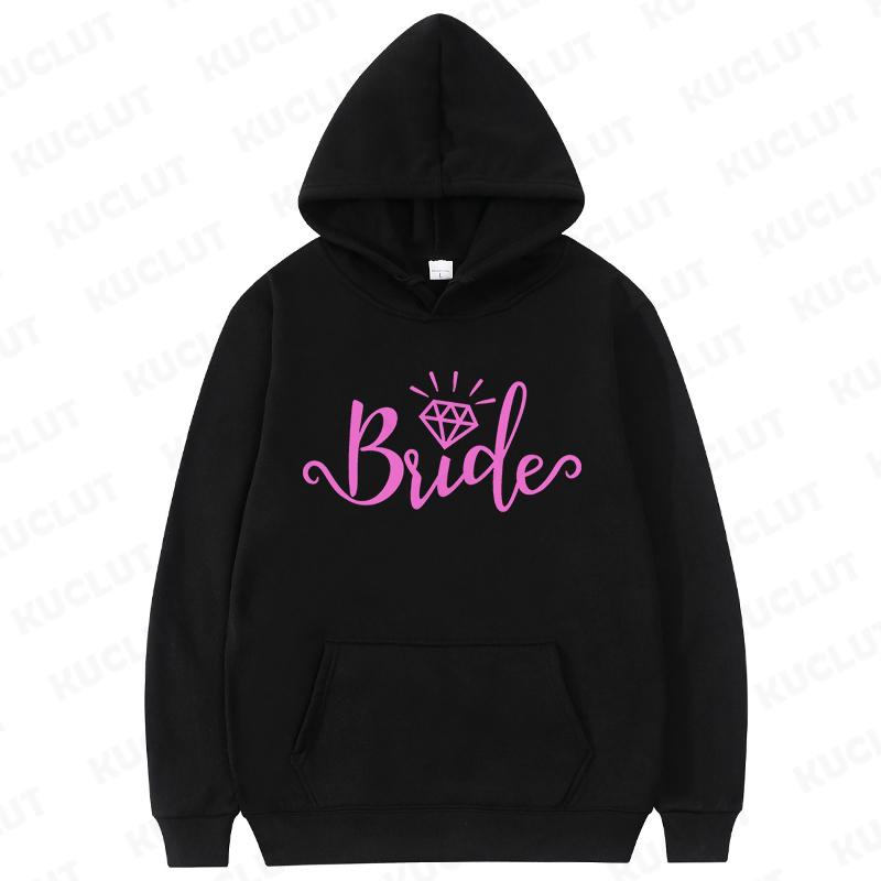 2D Bride Squad Bridal Hoodies Matching Hooded Tops with Romantic Prints Ideal for Bachelorette Party Bridal Showers Sweatshirts