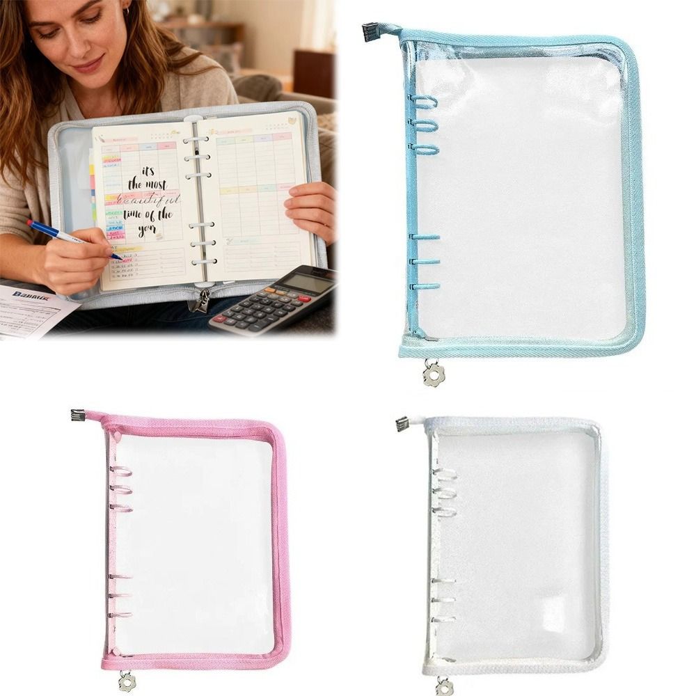 Sparkle Powder Zipper Binder Notebook Transparent Card Album  Kpop Idol Card Storage
