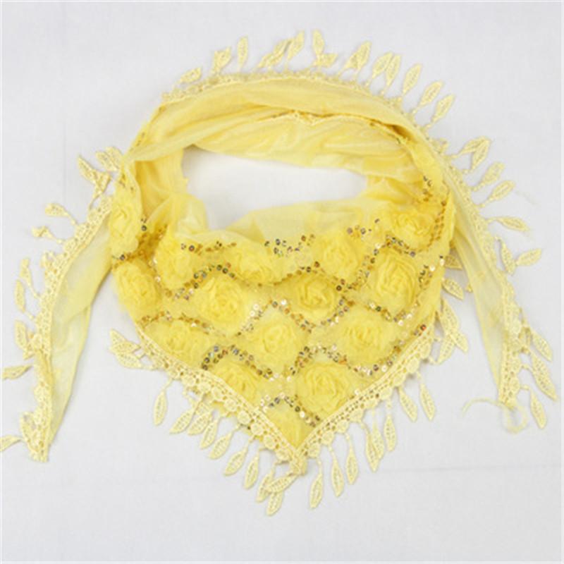 Весенне-осенний женский треугольный шарф, изысканный тонкий шелковый шарф с вышивкой и кисточками, шаль