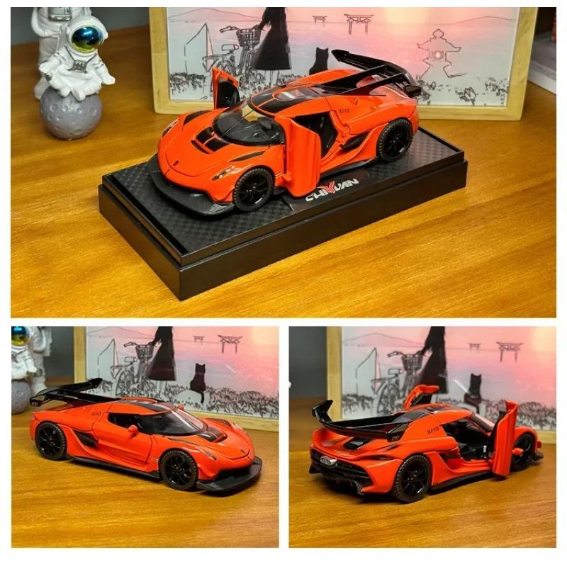 1/32 Koenigsegg Jesko Supercar High Simulation Diecast Metal Alfalywy Model Car Sound Light Pull Back Collection Kids Toy Gifts