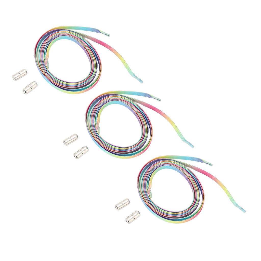 3 Sets Tieless Shoelaces 6 Elastic Shoe Laces 6 Tightly Buckles for Kids Adults Elderly#4