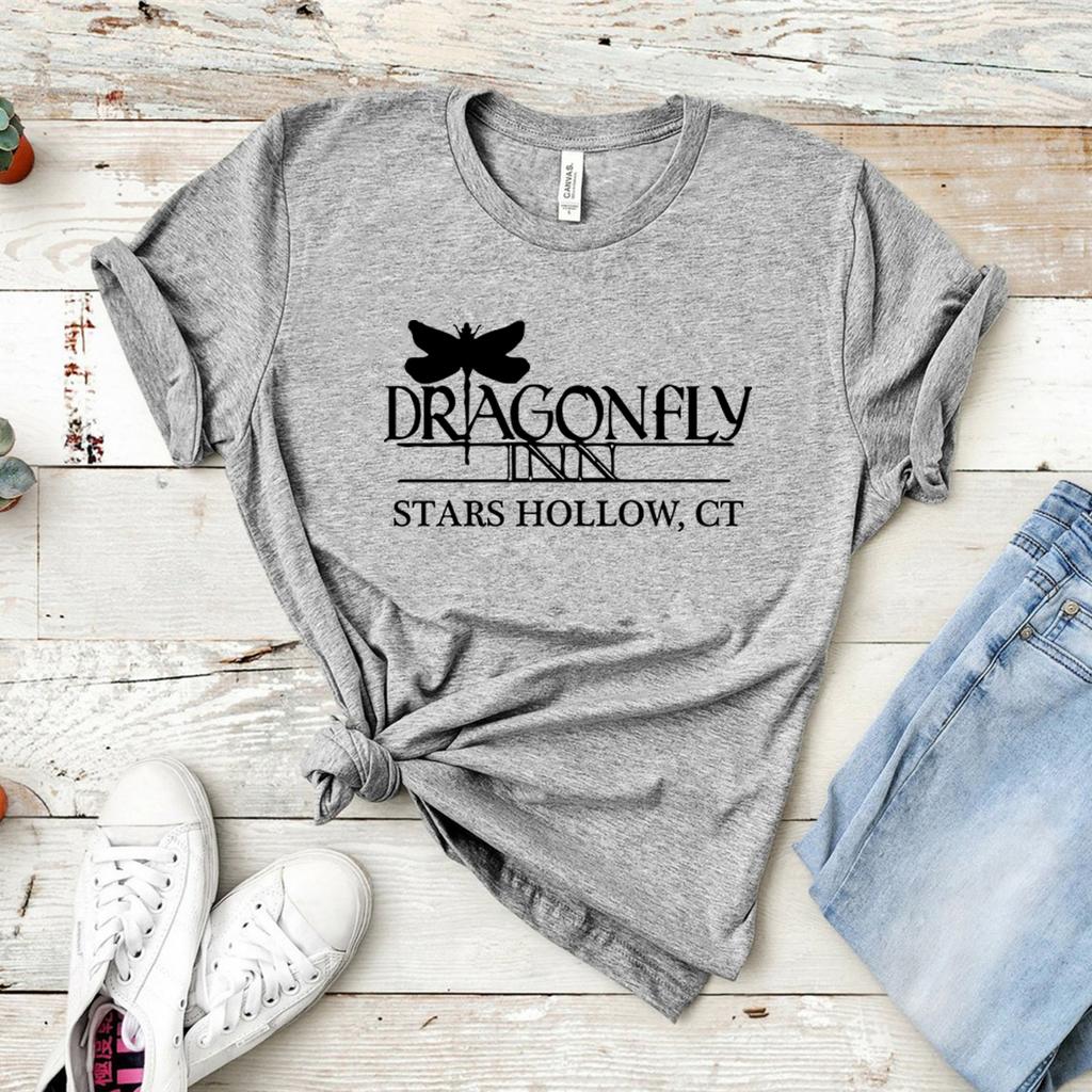 Футболка Dragonfly Inn Футболка в стиле сериала «Девочки Гилмор» Футболка с коротким рукавом и принтом в виде звезд