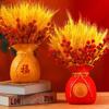Chinese Style Blessed Bag Flowerpot Vase Red/Gold Flower Arrangement Vase  Living Room