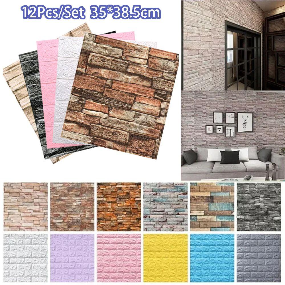 DIY 3D Imitation Brick Wall Stickers Waterproof Background Wallpaper For Home Living Room Kitchen