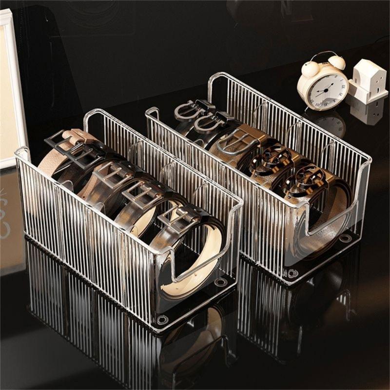 Clear Organiser Box For Neckties Belts Jewelry Multi Compartment PET Storage Case Home Organization Tool