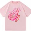 The World Is Your Oyster Pink Oyster Shell Print Tees Retro Coastal Vacation Oversized Cotton Unisex T Shirt