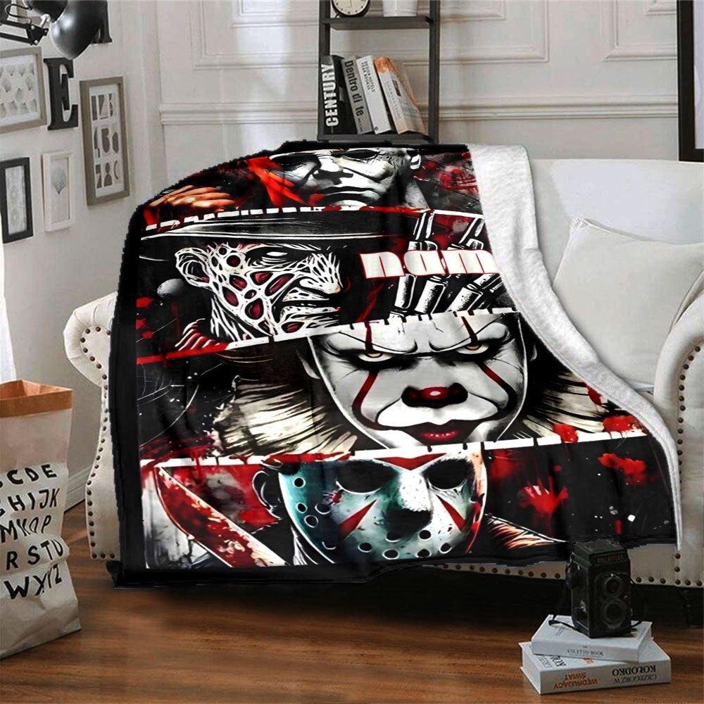 Horror Movie Characters Home Customize Your Name Blankets Soft Cozy Lightweight Versatile For All Seasons Perfect For Picnics Sofa Office Bed Living
