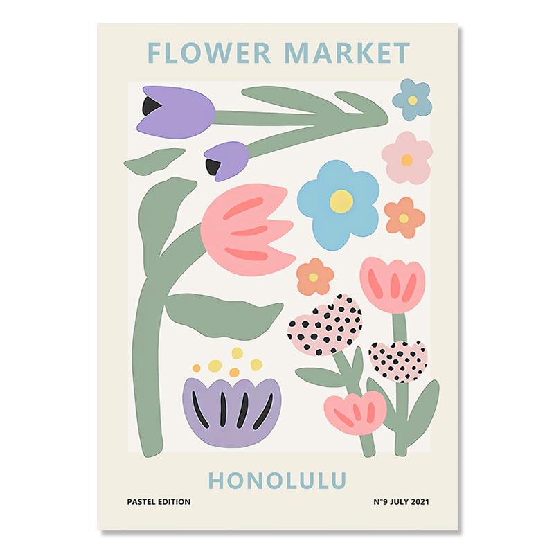 Abstract Flower Market Matisse Wall Art Canvas Posters Aesthetics Painting and Prints Danish Pastel Colors Pictures Home Decor