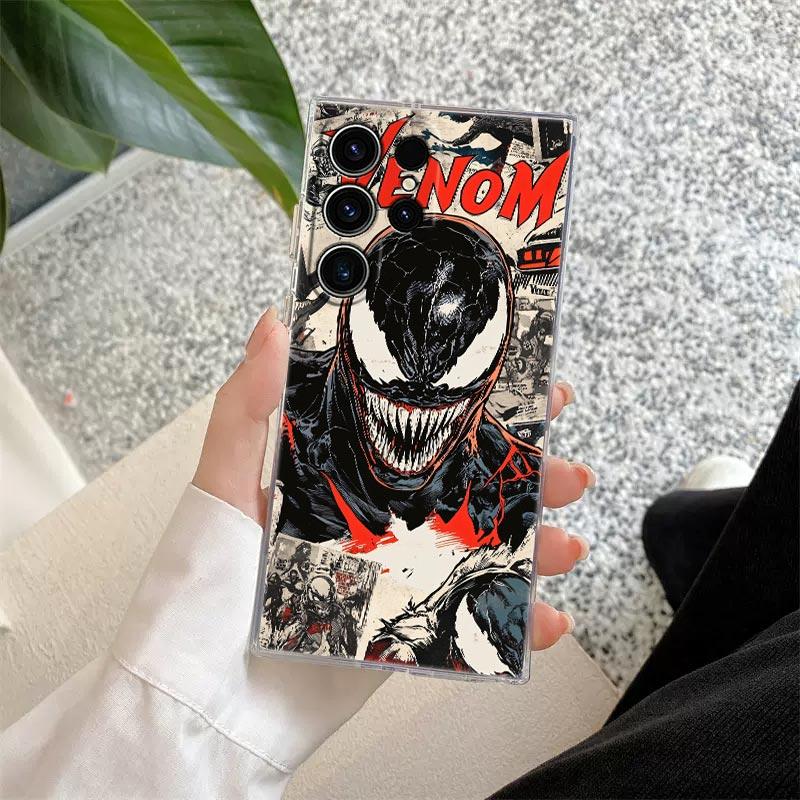 Прозрачный чехол Marvel Venom Comics для Samsung Galaxy S26 S25 Ultra S24 S22 S26 Plus S20 S23 S21 S25 FE 5G Силиконовый прозрачный чехол