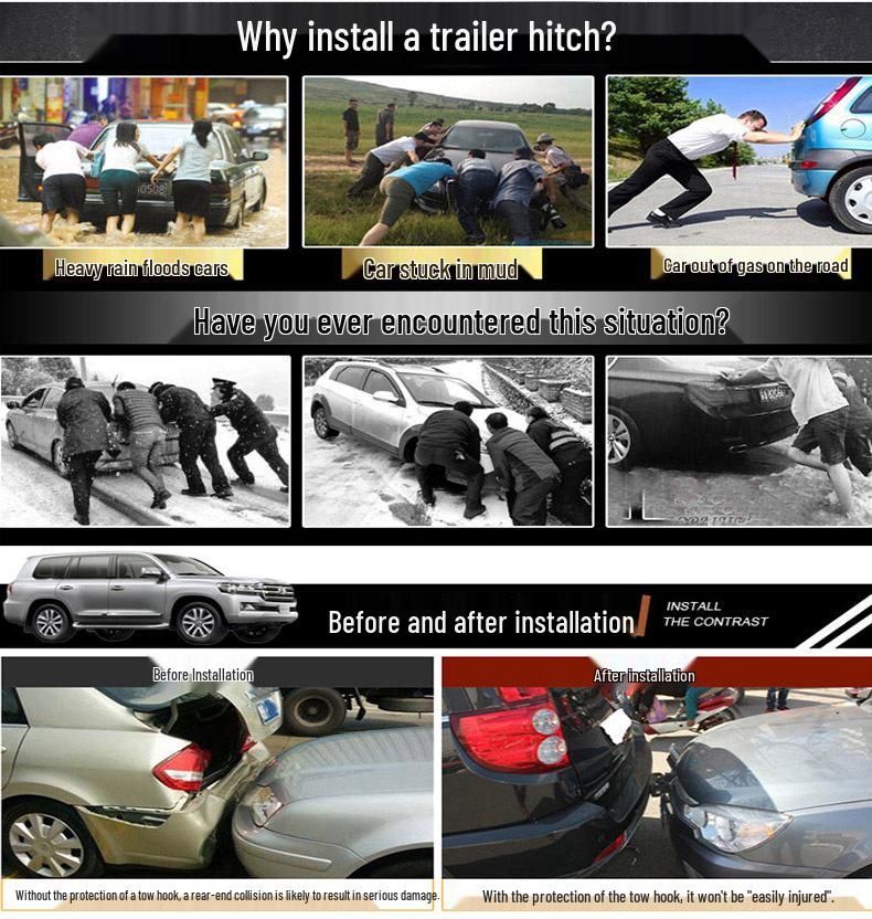 Совместимый буксировочный крюк для Mercedes-Benz GLK350/260/300 - Задний съемный крюк для прицепа и буксировки