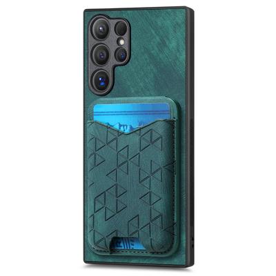 Чехол для Samsung Galaxy S25 Ultra с отпечатанным узором, держателем для карт, подставкой, кожаная задняя крышка