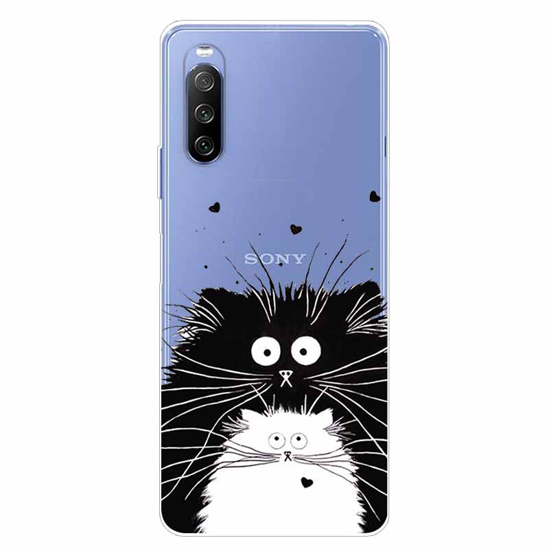 Чехол для Sony Xperia 10 III ТПУ Силикон Мягкий Мультяшный Прозрачный Чехол для Sony Xperia 1 5 III Ace II Чехол для Телефона Прозрачный Coque