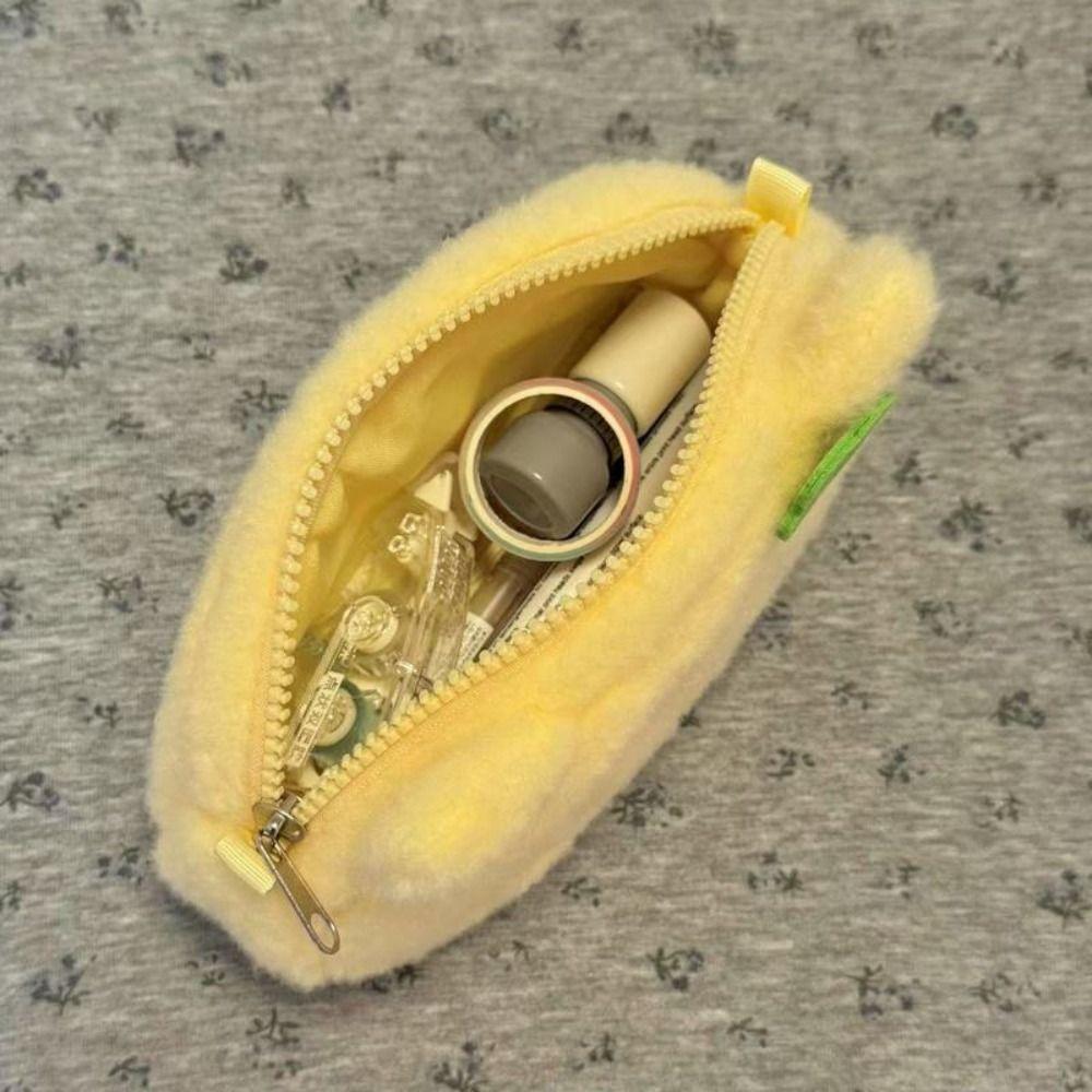 Plush Pen Bag Omelette Kitten Stationery Bag Creative Pencil Case  Student