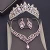 Банкетный набор для вечеринки, хрустальные свадебные украшения, наборы с короной, ожерельем, серьгами, свадебные наборы для женщин, роскошные диадемы, наборы с ожерельем, мода
