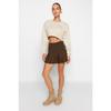 Плиссированная мини-юбка цвета хаки Twoaw23et00059