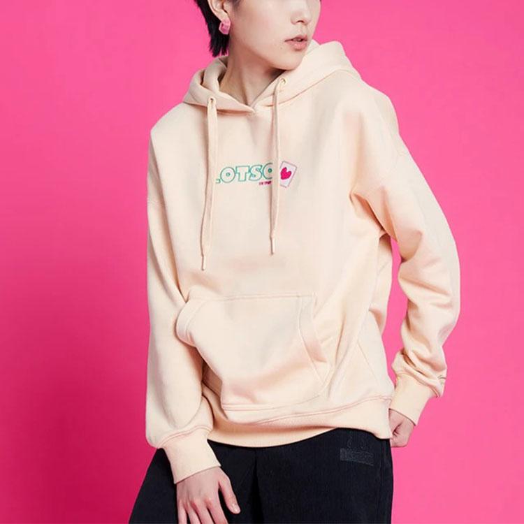 Li Ning X Disney Toy Story Collaboration Strawberry Bear Series Cartoon Pattern Флисовый свитер с капюшоном Женские толстовки с капюшоном Янтарно-абрикосовый AWDR756-2