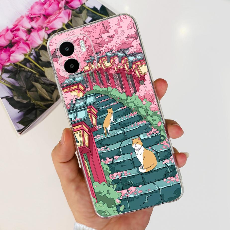For Xiaomi Redmi A2 Case Redmi A2+ Cute Dinosaur Cartoon Back Cover Phone Cases For Redmi A2 Plus A2+ RedmiA2 Soft Fundas Bumper