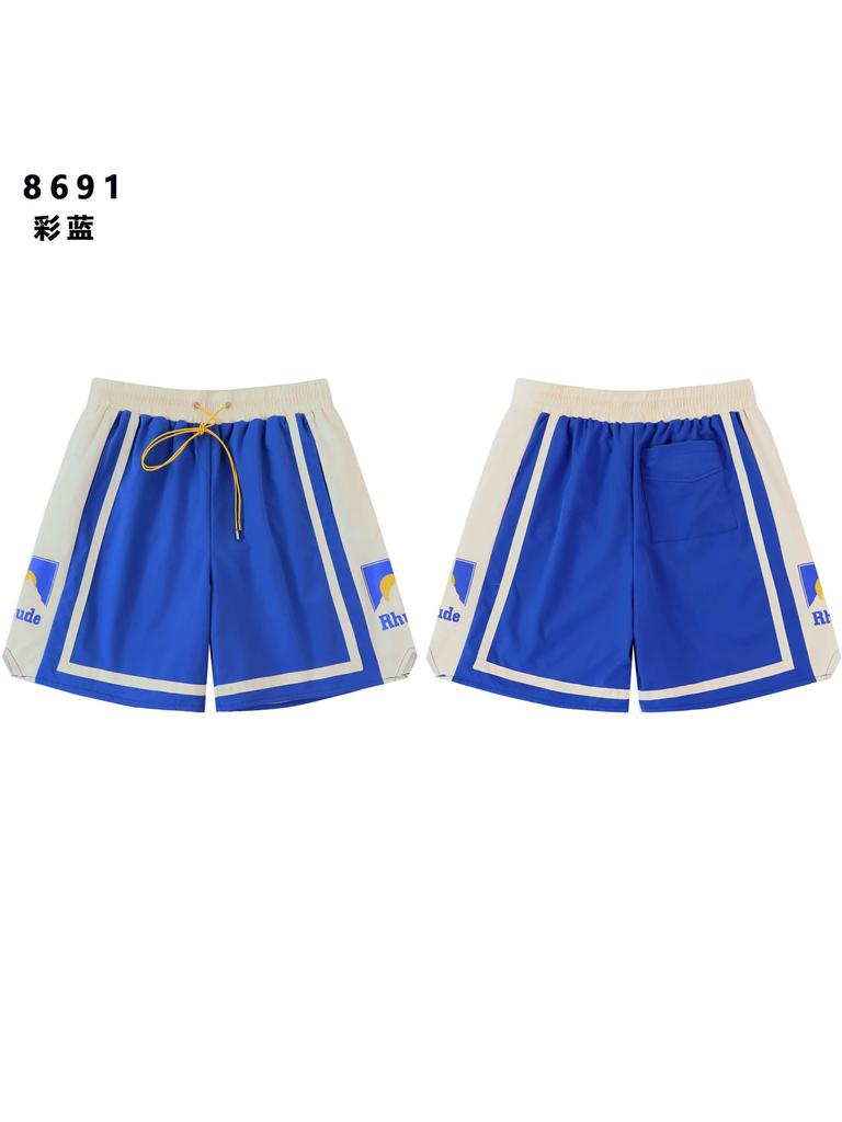 American trendy brand RHUDE 3M reflective letter printing casual sports shorts men's and women's same five-point pants
